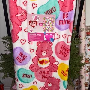 Care Bears Heart Valentine Plush Blanket